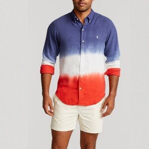 Ralph Lauren Harrison Holzer The After Party Button Down Shirt Homber Linen L